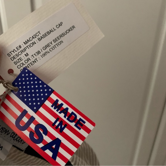 Steven Alan Baseball Cap Gray Seersucker Stripe Hat - Picture 4 of 4